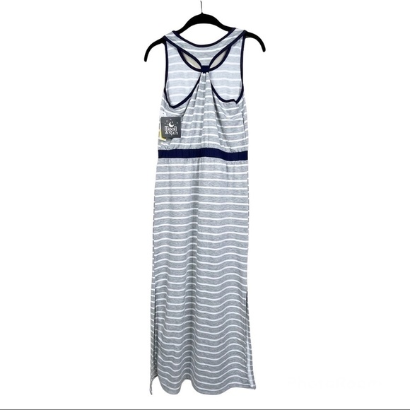 NWT Stitch Fix Moon & Stars Gray Navy Mimi Sleeveless French Terry Maxi Dress L - Picture 3 of 6